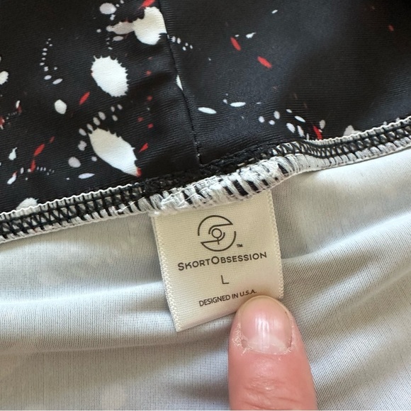 Skort Obsession Golf Tennis Skort Bright Red Splatter Print Artsy Size Large - Picture 5 of 6